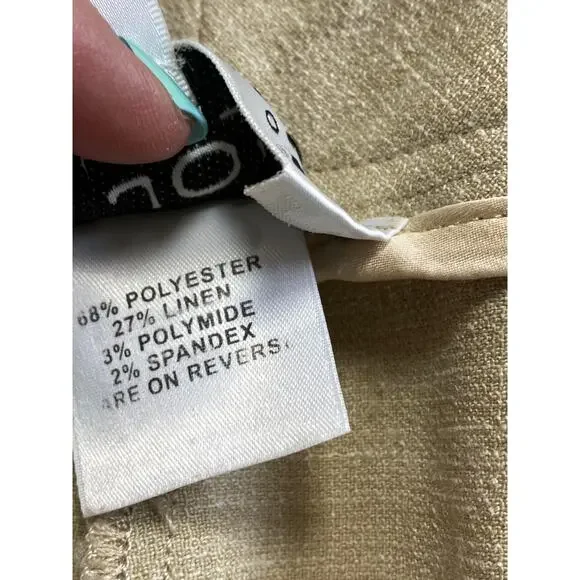 St John Linen Blend Trousers Dress Pants Sz 12 Luxury Old Money Business Casual